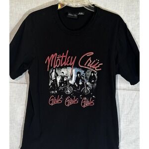 Motley Crue Girls Girls Girls T-Shirt Black Graphic Band Tee Mens XL